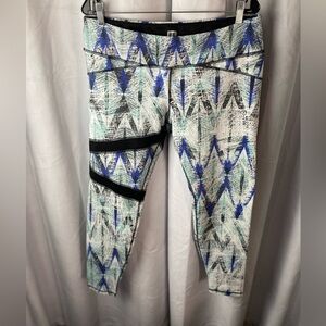 EleVen by Venus Williams Blue and Black Patterned Leggings